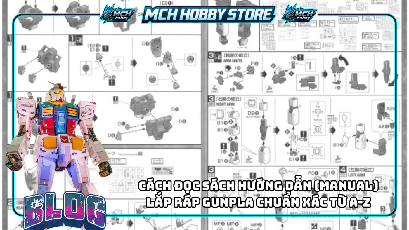 Cách đọc sách hướng dẫn (Manual) lắp ráp Gunpla chuẩn xác từ A Z